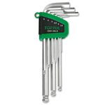 Набор Г-обр. шестигранников 1,5-10мм 9ед. длинных с шаром TOPTUL GSN-09LB, фото  | SNABZHENIE.com.ua