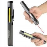 Фонарик светодиодный алюминиевый (COB+LED) с УФ, лазером и магнитом Pen Light  PROTESTER PRO-FL0305S, фото  | SNABZHENIE.com.ua