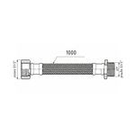 Гибкая подводка для воды Thermo Alliance Forte ВН 100 см TAF386W100, фото , зображення 2 | SNABZHENIE.com.ua