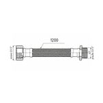 Гибкая подводка для воды Thermo Alliance Forte ВН 120 см TAF386W120, фото , изображение 2 | SNABZHENIE.com.ua