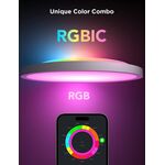 Потолочний світильник Govee 12" Smart Ceiling Light, RGBWW + RGBIC, WI-FI/Bluetooth, білий, фото , зображення 3 | SNABZHENIE.com.ua