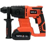 Перфоратор акумуляторний SDS-Plus YATO, J = 2 Дж, 18 мм (бетон) з зарядним пристроєм, фото , зображення 2 | SNABZHENIE.com.ua