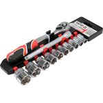 Набор торцевых головок YATO 3/8" с трещоткой, 12 шт., фото , изображение 2 | SNABZHENIE.com.ua