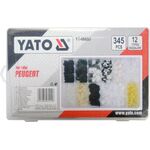 Крепления обшивки PEUGEOT YATO, 345 шт, 12 типоразмеров (YT-06653), фото , изображение 2 | SNABZHENIE.com.ua