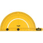 Транспортир VOREL 0-180º, с подвижным уровнем 250 мм, винты., фото , изображение 2 | SNABZHENIE.com.ua