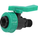 Кран кульовий до водяних пластикових труб  Ø= 1/2" Х 1/2" F/M-різьб FLO з поліпроп, для тиску 16Bar, фото , зображення 2 | SNABZHENIE.com.ua