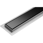 Трап підлоговий для душу з нержавіючої сталі BLACK GLASS FALA; 60х 7х 7 см, фото , зображення 4 | SNABZHENIE.com.ua