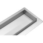 Трап душевой из нержавеющей стали WHITE GLASS FALA, 80х7х7 см, фото , изображение 3 | SNABZHENIE.com.ua