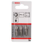 Бита PH2 x 25 мм, Extra Hard, 3 шт. BOSCH (2607001511), фото , изображение 2 | SNABZHENIE.com.ua