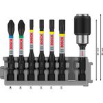 Биты для шуруповерта BOSCH PH2, PZ2, T15-T30, магнитный держатель, 7 шт., фото , изображение 4 | SNABZHENIE.com.ua