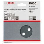 5 шлифлистов F355 BOSCH 125 мм, 8 отв., K600, для покрытий и композитов, фото , изображение 3 | SNABZHENIE.com.ua