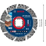 Алмазний відрізний круг EXPERT MultiMaterial X-LOCK, 125 x 22,23 x 2,4 x 12 мм BOSCH, фото , зображення 3 | SNABZHENIE.com.ua