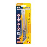 Нож MASTERTOOL ЭРГО 18 мм, ABS, TPR, с металлической направляющей, 3 лезвия, фото , изображение 2 | SNABZHENIE.com.ua