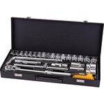 Набір насадок торцевих MASTERTOOL PROFI CrV 1/2 8-32 мм подовжена трещотка 72Т 26 шт металевий кейс, фото  | SNABZHENIE.com.ua