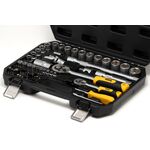 Набор насадок MASTERTOOL CrV 1/4-1/2, трещотка 72Т, 72 шт, кейс, фото , изображение 3 | SNABZHENIE.com.ua