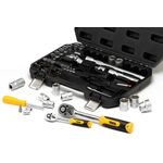 Набор насадок MASTERTOOL CrV 1/4-1/2, трещотка 72Т, 72 шт, кейс, фото , изображение 2 | SNABZHENIE.com.ua