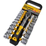 Набор насадок MASTERTOOL CRV 3/8" 21 шт, 6-24 мм, удлинитель 150 мм, фото , изображение 2 | SNABZHENIE.com.ua