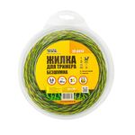 Леска для триммера безшумна MASTERTOOL SPIRAL SQUARE 3.00 мм 89 м (блистер) двоколірна 19-0414, фото , зображення 2 | SNABZHENIE.com.ua