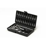 Набор инструментов MASTERTOOL ¼ 46 шт 4-14 мм кейс 78-6046, фото  | SNABZHENIE.com.ua