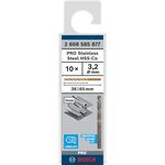 Спіральне свердло PRO Stainless Steel HSS-Co, 3,2 x 36 x 65 мм, 10 шт. Bosch, фото , изображение 2 | SNABZHENIE.com.ua