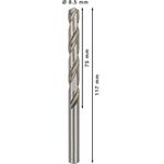 Набір спіральних свердел PRO Metal HSS-G, стандартна довжина, 8,5 x 75 x 117 мм, 5 шт. Bosch, фото , зображення 4 | SNABZHENIE.com.ua