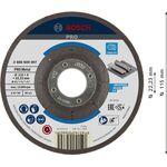 Армований шліфувальний диск PRO Metal, 115 x 4 x 22,23 мм Bosch, фото , изображение 2 | SNABZHENIE.com.ua