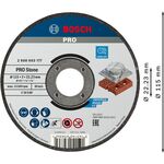 Відрізний круг PRO Stone, 115 x 3 x 22,23 мм Bosch, фото , изображение 2 | SNABZHENIE.com.ua