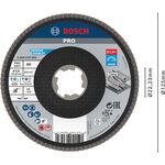 Пелюстковий шліфувальний диск PRO X571, 125 мм, G80, X-Lock Bosch, фото , зображення 2 | SNABZHENIE.com.ua
