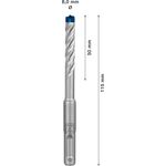 Ударне свердло EXPERT SDS plus-7X, 8 x 50 x 115 мм Bosch, фото , зображення 3 | SNABZHENIE.com.ua