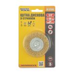 Щетка дисковая MASTERTOOL латунная 60 мм со стержнем 1/4 19-9706, фото , изображение 3 | SNABZHENIE.com.ua