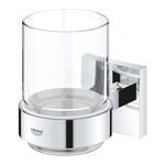 Стакан скляний Grohe QuickFix Start Cube з тримачем, хром, фото , изображение 3 | SNABZHENIE.com.ua