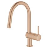 Змішувач для кухні Grohe Minta, довж.виливу - 223мм, поворотний/витяжний, 1важіль, матовий теплий захід сонця, фото , зображення 3 | SNABZHENIE.com.ua