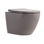 Унитаз подвесной Qtap Robin Ultra Quiet 520×365×340 мм, Stone grey, с сиденьем Slim Duroplast / Soft-close / Quick Release QTROB26SG48996, фото  | SNABZHENIE.com.ua