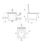 Унитаз подвесной Qtap Tern Ultra Quiet 520×345×325 мм, Anthracite, с сиденьем Slim Duroplast / Soft-close / Quick Release QTTER26AN48999, фото , зображення 2 | SNABZHENIE.com.ua