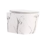 Унитаз подвесной Qtap Tern Ultra Quiet 520×345×325 мм, Marble, с сиденьем Slim Duroplast / Soft-close / Quick Release QTTER26MR49002, фото  | SNABZHENIE.com.ua