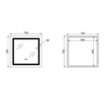 Зеркало Lidz Kubis (KU2) 700х700 с LED-подсветкой Touch, с антизапотеванием, с диммером, рег. яркости LDKU70070049288, фото , зображення 2 | SNABZHENIE.com.ua