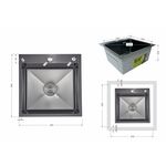 Мойка для кухни интегрированная Lidz Handmade H4545HB Decor Black PVD Honeycomb 2,5/0,5 мм LDH4545HDECBLM49438, фото , изображение 2 | SNABZHENIE.com.ua