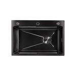 Мойка для кухни интегрированная Lidz Handmade H6845HB Decor Black PVD Honeycomb 3,0/1,0 мм LDH6845HDECBLM49445, фото , изображение 3 | SNABZHENIE.com.ua