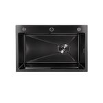 Мойка для кухни интегрированная Lidz Handmade H6845B Brushed Black PVD 3,0/1,0 мм LDH6845BRUBLM49456, фото , зображення 3 | SNABZHENIE.com.ua