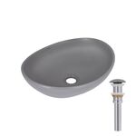 Раковина накладная Qtap Dove 415x340x140 мм, Stone grey, овальная, с донным клапаном QTDOV188SG49783, фото  | SNABZHENIE.com.ua