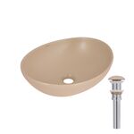 Раковина накладная Qtap Dove 415x340x140 мм, Beige, овальная, с донным клапаном QTDOV188SB49784, фото  | SNABZHENIE.com.ua