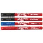 Набор маркеров MILWAUKEE INKZALL Fine Tip (Синий/Красный/Черный), фото  | SNABZHENIE.com.ua