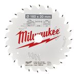 Диск пильный MILWAUKEE, 160x20x2,2мм, 24 зуба, фото , изображение 2 | SNABZHENIE.com.ua