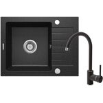 Набір для кухні Deante Zorba, гранітна мийка ZQZ_211A + зміш. BEN_262M, графіт-хром, фото  | SNABZHENIE.com.ua