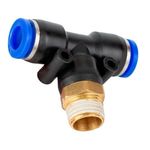 Штуцер пластиковый Т-образный 6мм*1/8 AIRKRAFT SPB06-01, фото  | SNABZHENIE.com.ua