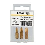 Набор бит 25 мм PН1/PН2/PН3 TIN, 1/4 ", С 6,3 Вох (3 шт.) FELO (02293167), фото  | SNABZHENIE.com.ua