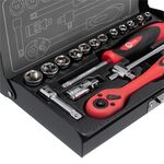 Профессиональный набор инструментов 1/4", 17 ед. Cr-V INTERTOOL ET-6017, фото , изображение 4 | SNABZHENIE.com.ua