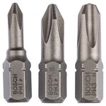 Набор бит Extra Hard, 3 шт. PH1; PH2; PH3; 25 мм BOSCH, фото  | SNABZHENIE.com.ua