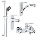 Набір змішувачів 4 в 1 для ванної кімнати та кухні Grohe QuickFix Start M-Size UA202301KE, фото  | SNABZHENIE.com.ua