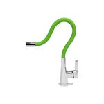 Смеситель FALA FLEXIBLE для раковины с гибким зеленым изливом, фото  | SNABZHENIE.com.ua
